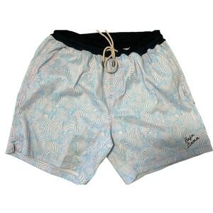 Baja Llama Zebra Print Swim Trunks Men's Medium  Drawstring Pockets